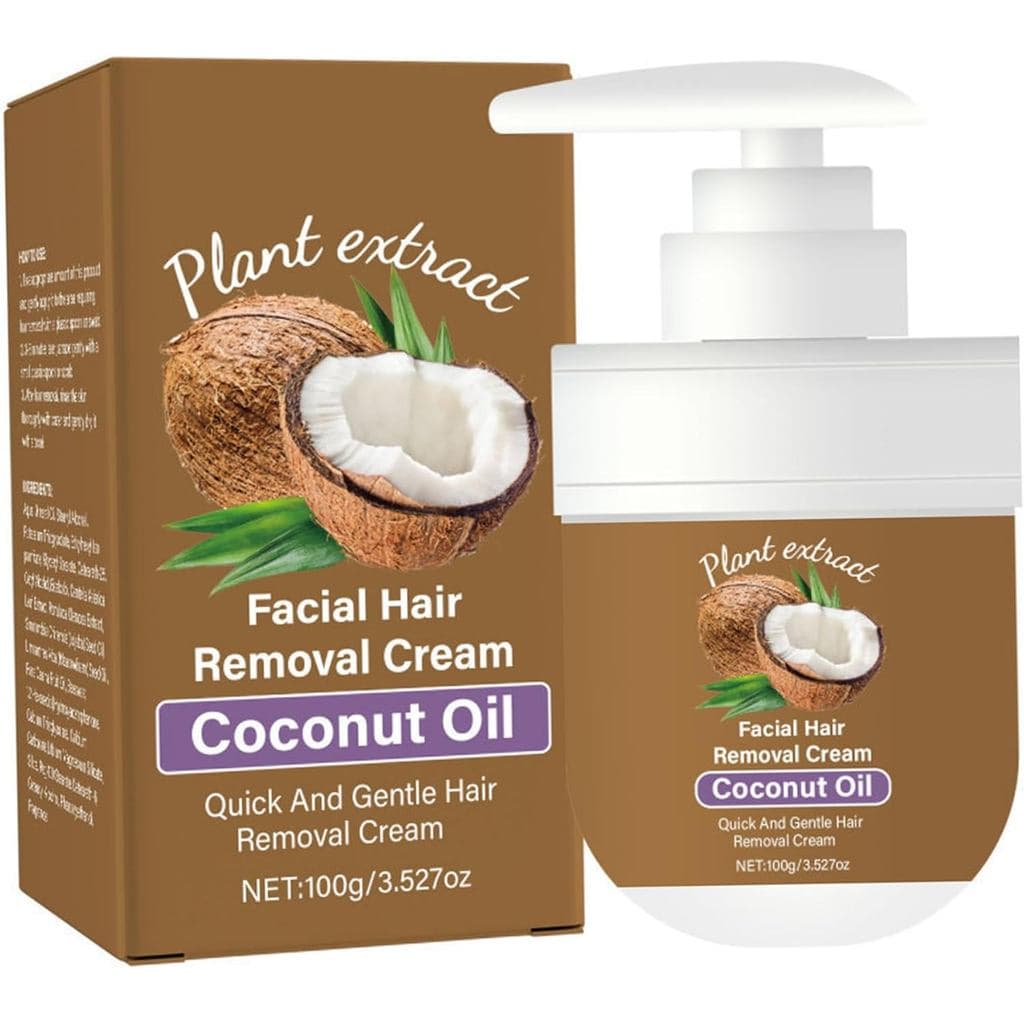 Removedor de Pelos Facial Suave para Homens 3.5oz - Removedor de Pelos com Óleo de Coco e Extratos Vegetais para Lábio S