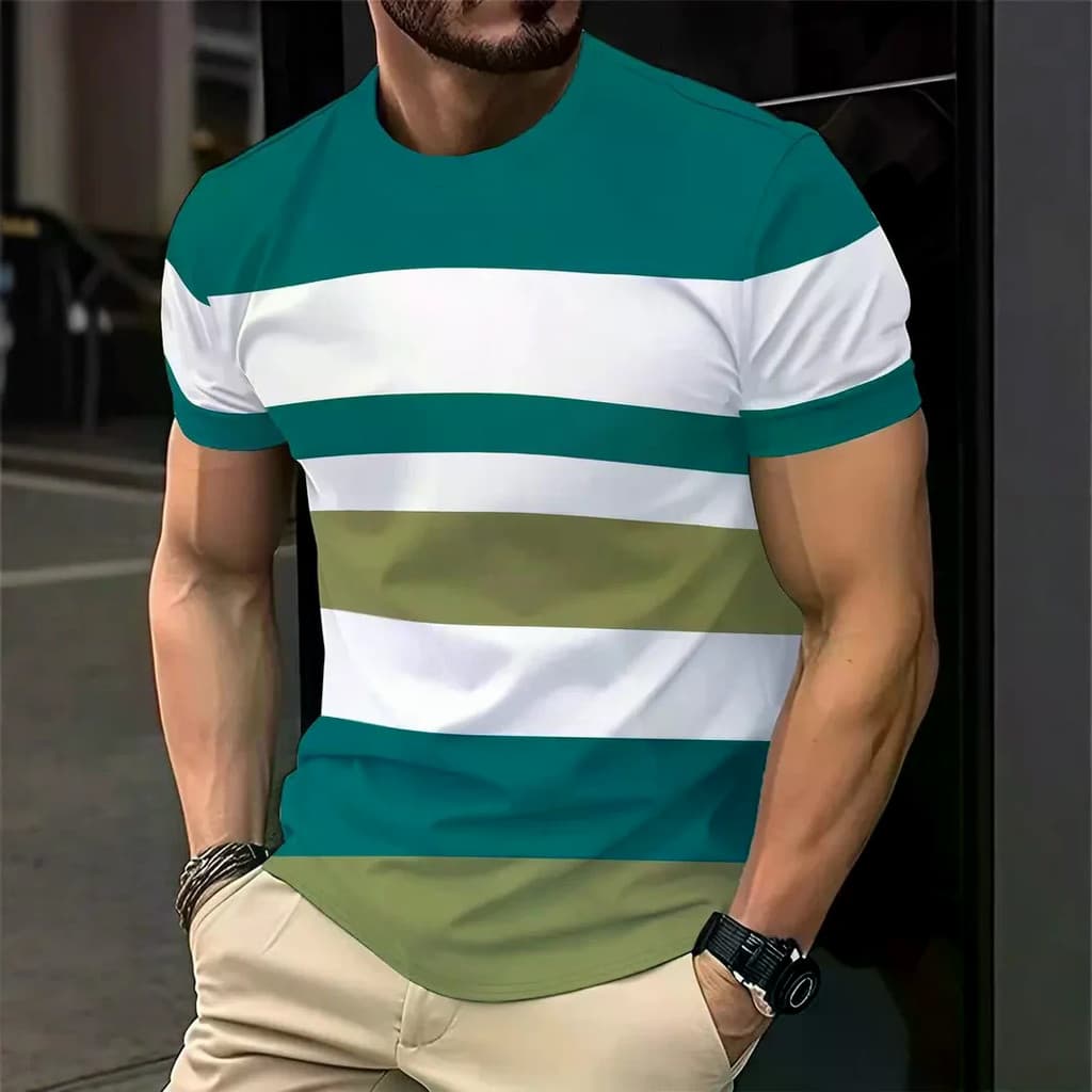 2026 Nova Moda Impressa Camiseta 3D Masculina De Rua Harajuku Em Torno Do Pescoço Manga Curta Confortável Grande Topo