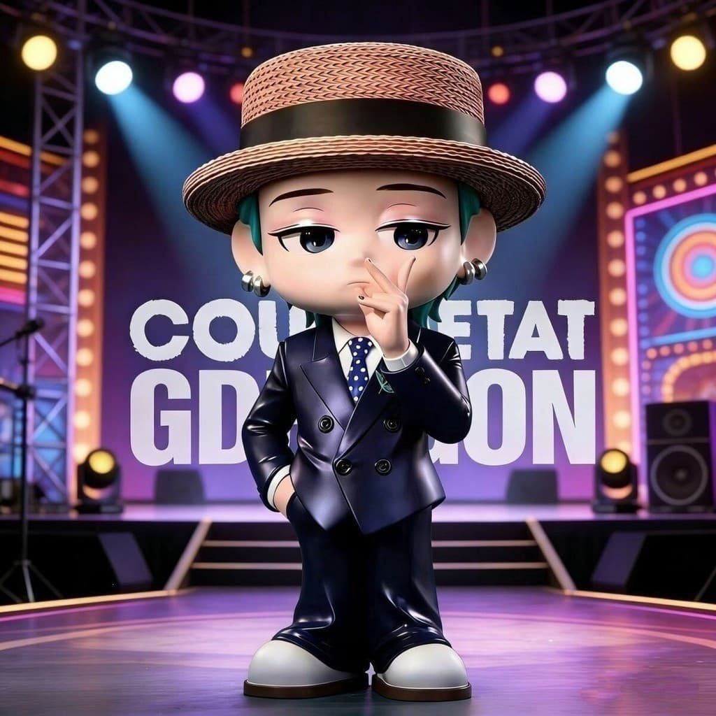 GD G-Dragon Suit Statue Series GK Figura de Brinquedo da Moda, Ornamento, Modelo, Presente, Boneca Fofa com Lenço na Cab
