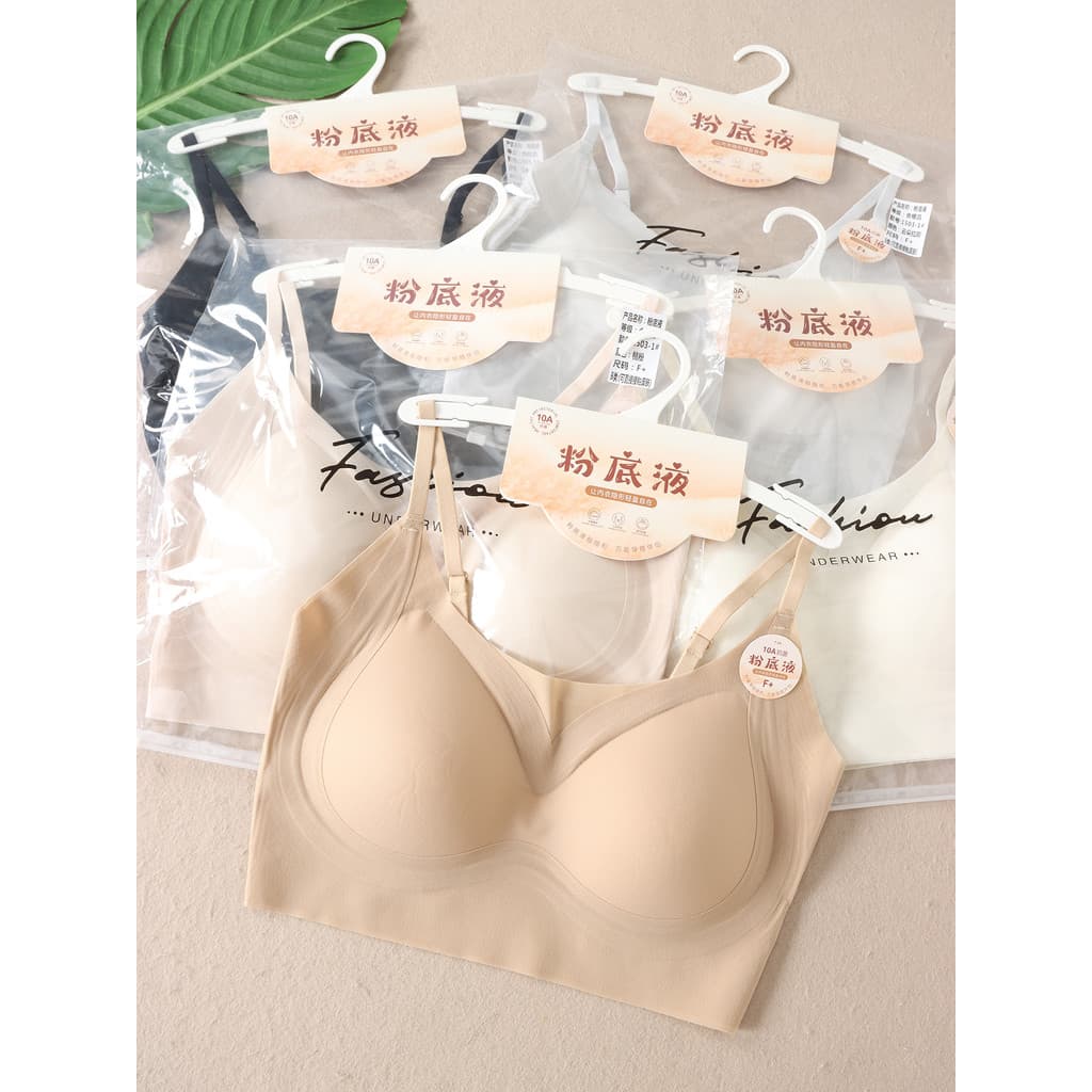 Sem costura invisível base líquida bela volta roupa interior feminina sem costura sutiã de seda gelo tubo superior Anti-