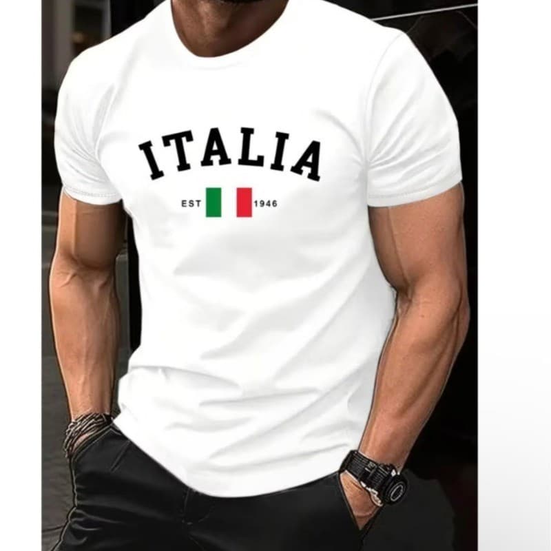 CAMISETA MASCULINA ITALIA 100% ALGODÃO ESTAMPA PROMOÇÃO