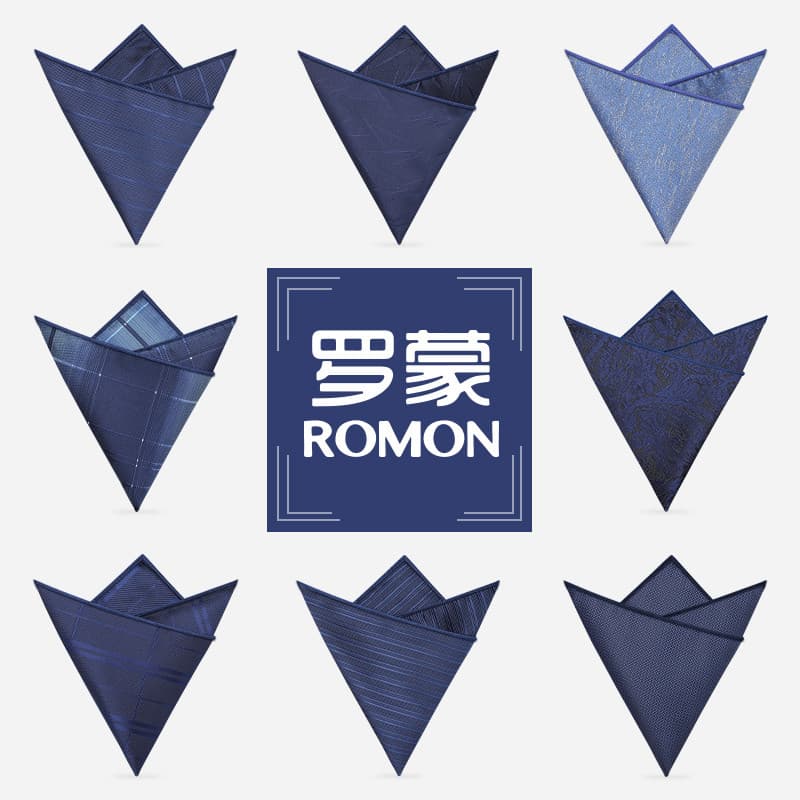 Romon masculino bolso de casamento terno quadrado lenço bolso quadrado lenço lenço azul toalha de peito