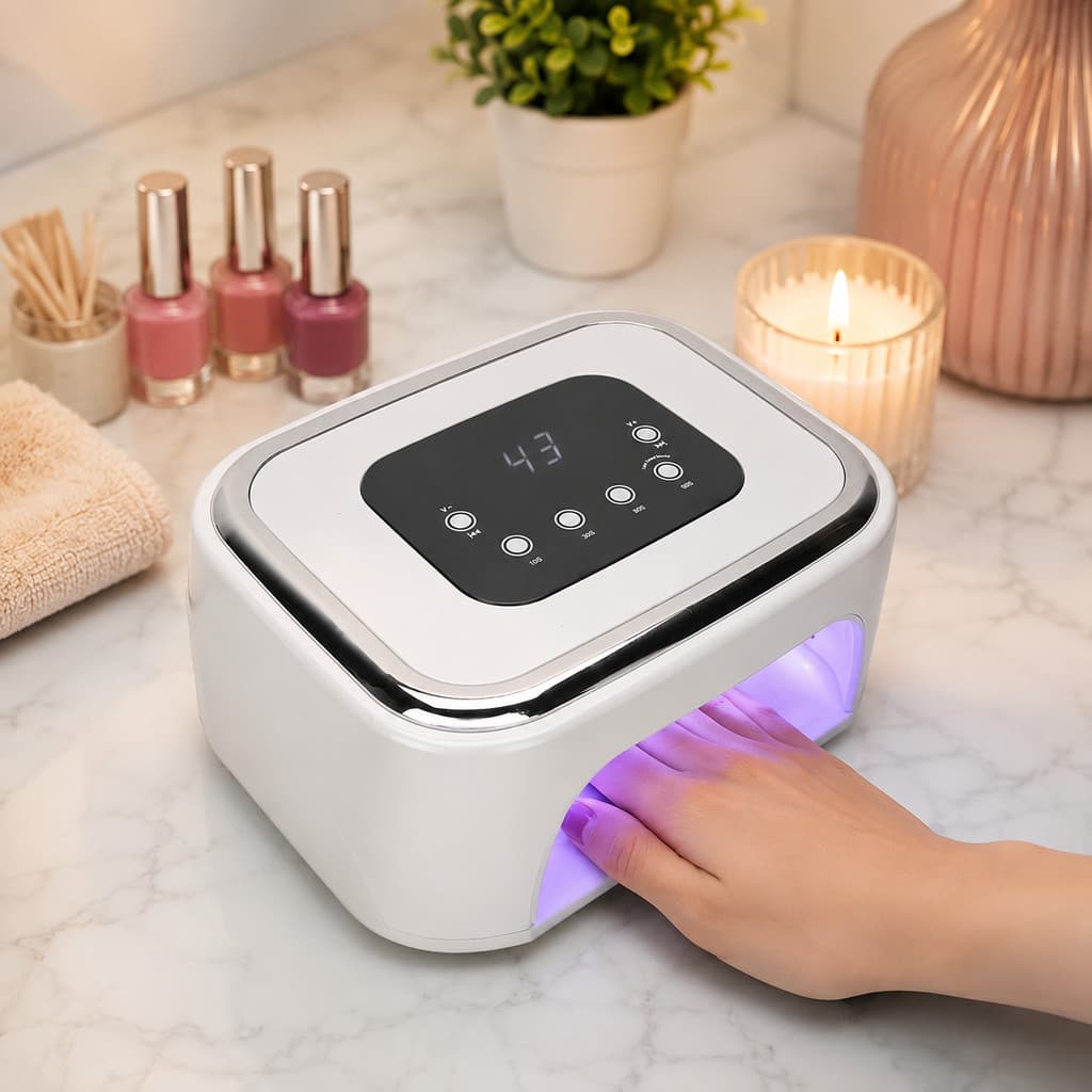 Cabine UV LED 99W para Unhas com Bluetooth Sensor Automático 42 LEDs Display LCD Profissional BL-415