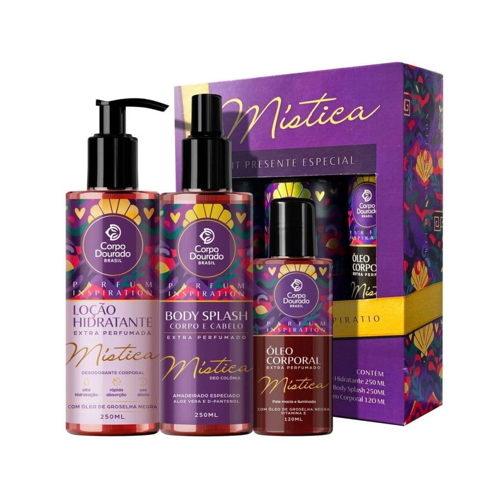 KIT PRESENTE PARFUM INSPIRATION OLEO + HIDRATANTE + BODYSPLASH MISTICA