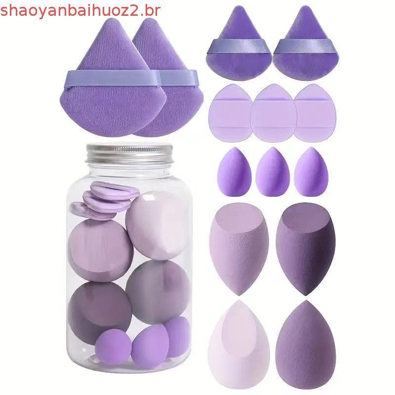 Conjunto de 7/12/14 peças de esponjas de maquiagem super macias, esponja triangular para pó, uso úmido/seco, esponja em