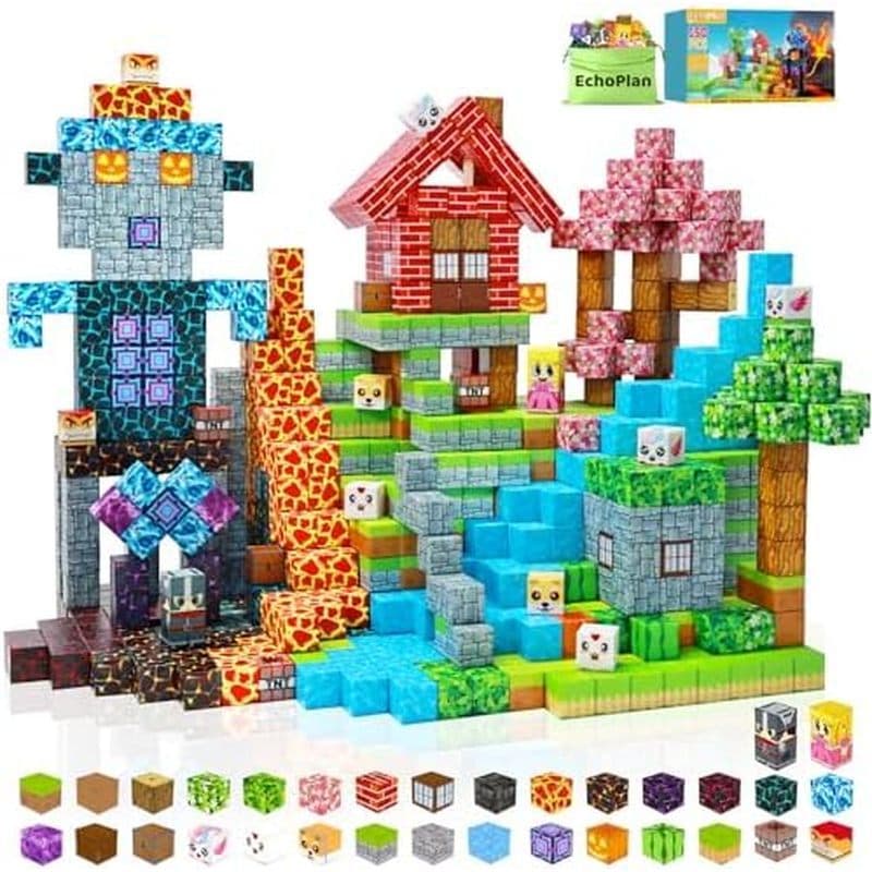 EchoPlan 150PCS Blocos Magnéticos , De Construção STEM Para Meninos E Meninas De 3 4 5 6 7 8 9 10 , Brinquedo De Empilha