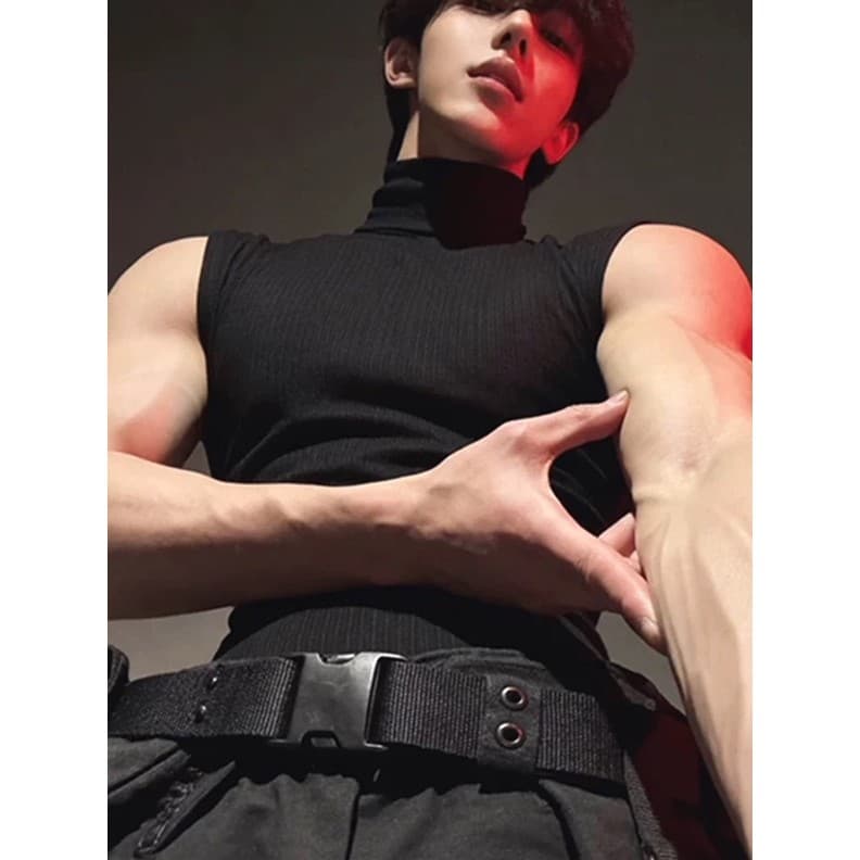 Colete de lapela muscular masculino magro estiramento sem mangas camiseta treinamento de Fitness esportes colete gola pi