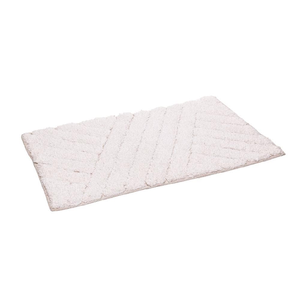 Tapete Para Banheiro Piso Felpudo Algodão Natural Absorvente Luxo Geométrico 40x60cm