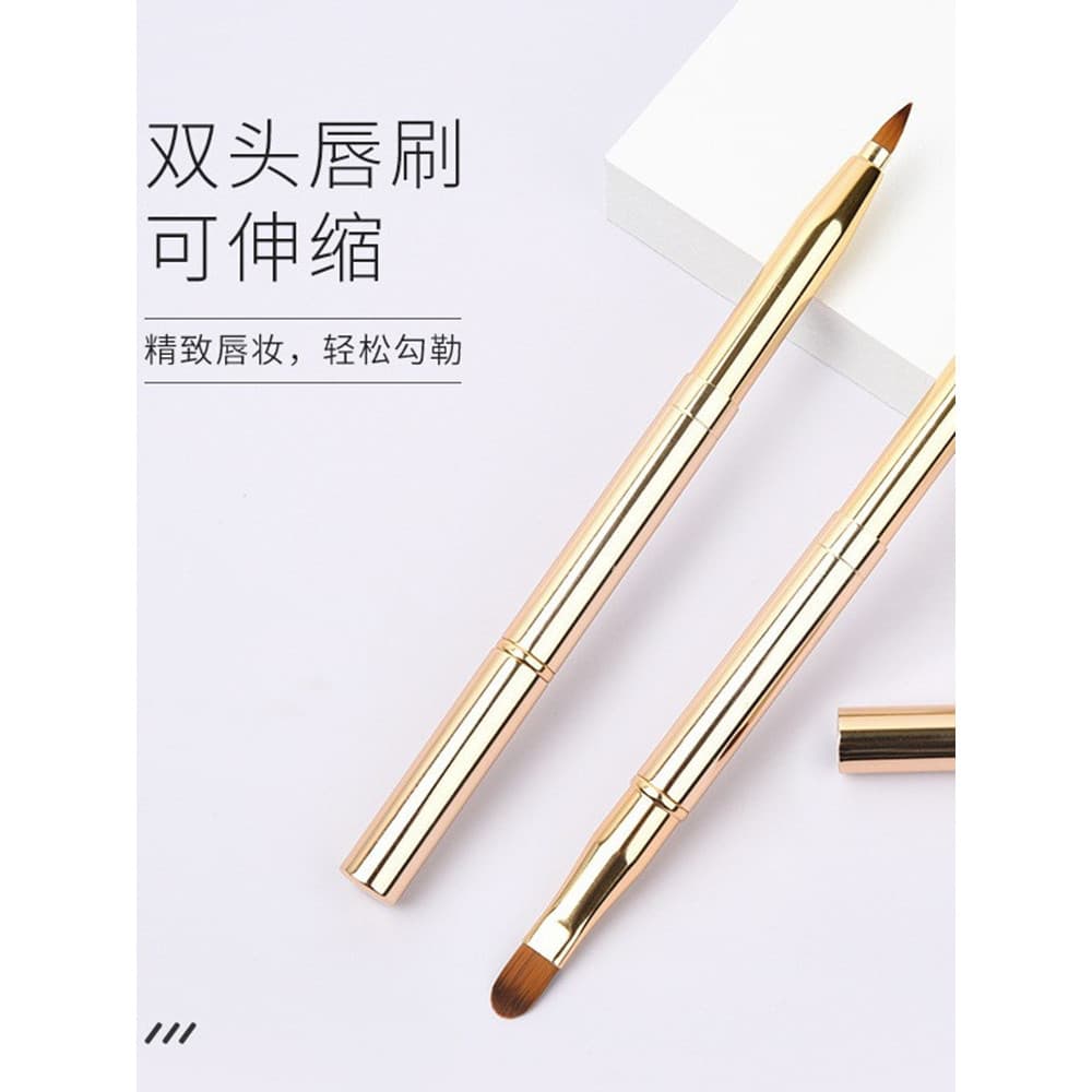 Pincel labial de duas cabeças, pincel retrátil portátil para manchas, maquiagem profissional, pincel de maquiagem Premiu