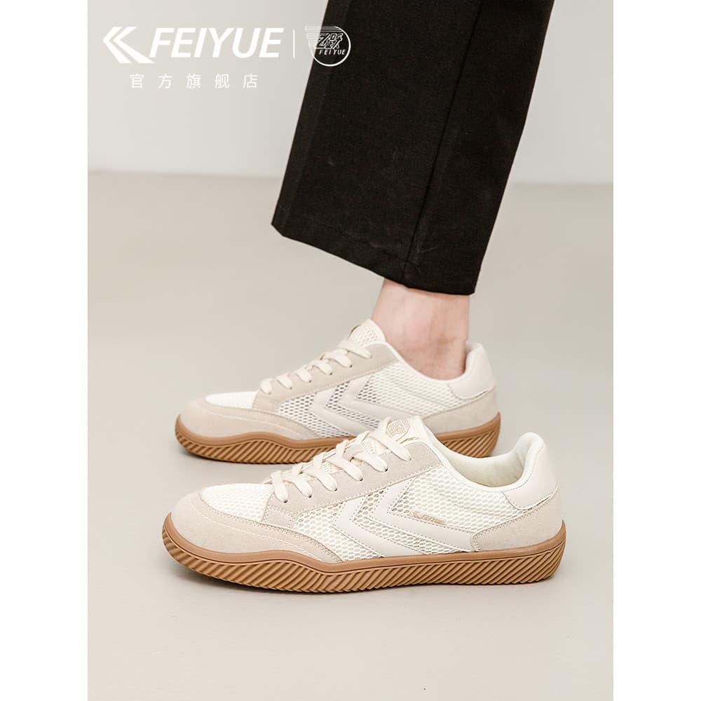 Feiyue/feiyue sapatos masculinos sapatos brancos 2026 primavera verão novo estilo malha respirável sapatos de treinament