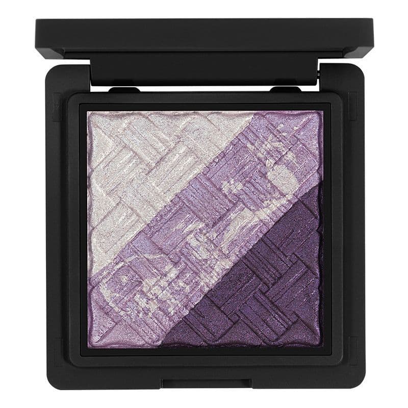 Tricolor azul roxo esfumaçado maquiagem perolado fácil de colorir pó delicado atmosfera clara maquiagem para os olhos