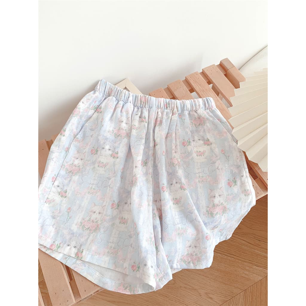 All-Match único produto macio bambu algodão gaze calças de pijama verão feminino Shorts legal fibra de bambu casa calças