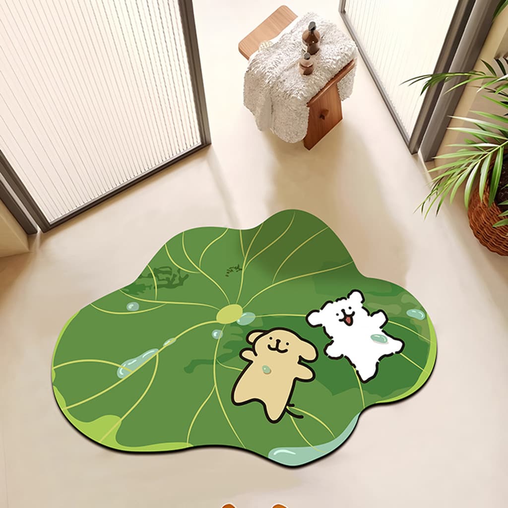 Alienígena bonito linha filhote de cachorro macio Diatom lama tapete do banheiro absorver água antiderrapante de secagem