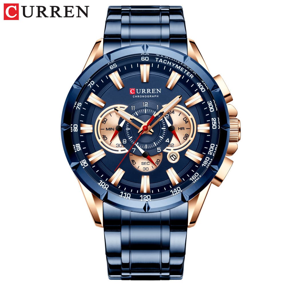Curren/Curren 8363 Relógio masculino multifuncional à prova d'água relógio de quartzo calendário de negócios relógio mas