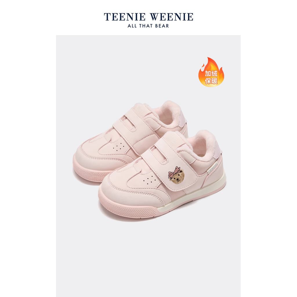 Teenie Weenie Bear sapatos infantis tênis de inverno meninas sapatos de algodão mais tênis de veludo antiderrapante meni
