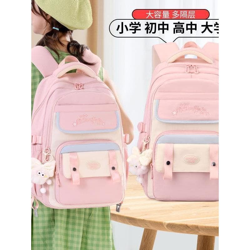 Mochilas escolares para meninas, escola primária feminina, grande capacidade, ultraleve, estudantes do ensino médio, qua