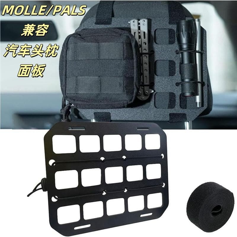 Locomotiva assento traseiro ambos os lados placa tática encosto de cabeça do carro painel MOLLE placa de armazenamento d