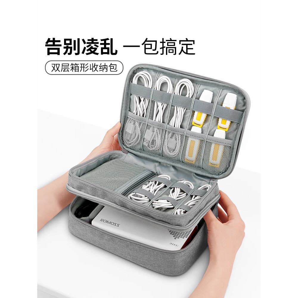 SanCore Bolsa de armazenamento de cabo de dados Fone de ouvido Digital multicamadas U Disk Tidy-up Bag Produto eletrônic
