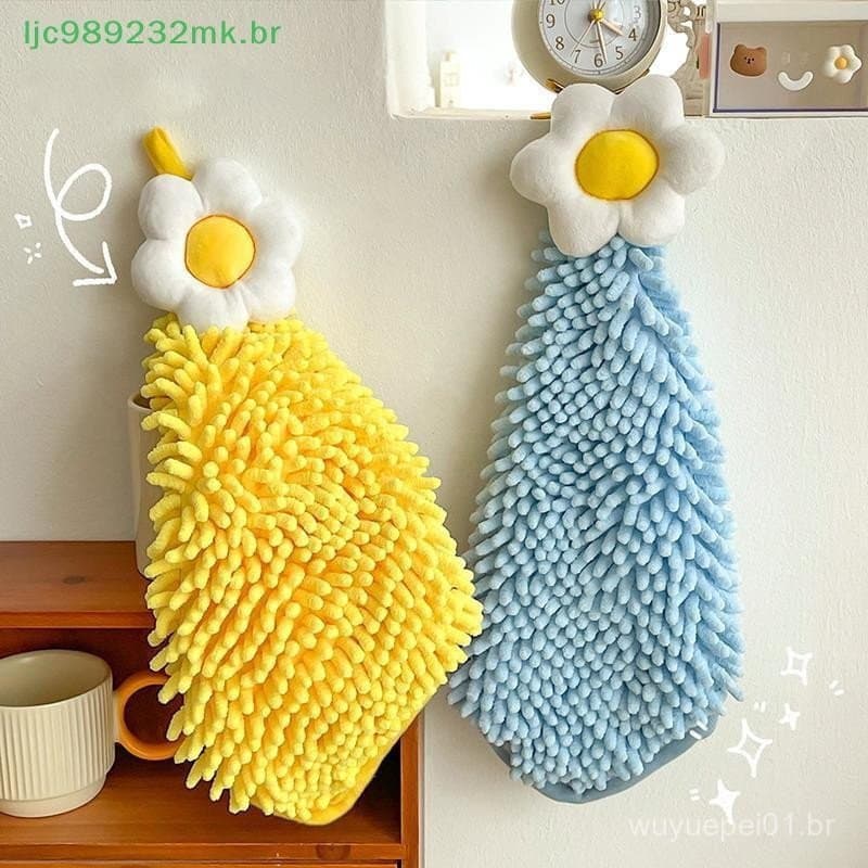 [MYBR] Toalha De Mão De Secagem Rápida Para Cozinha , Banheiro , Pano De Limpeza De Prato Absorvente Espesso , Tipo Flor