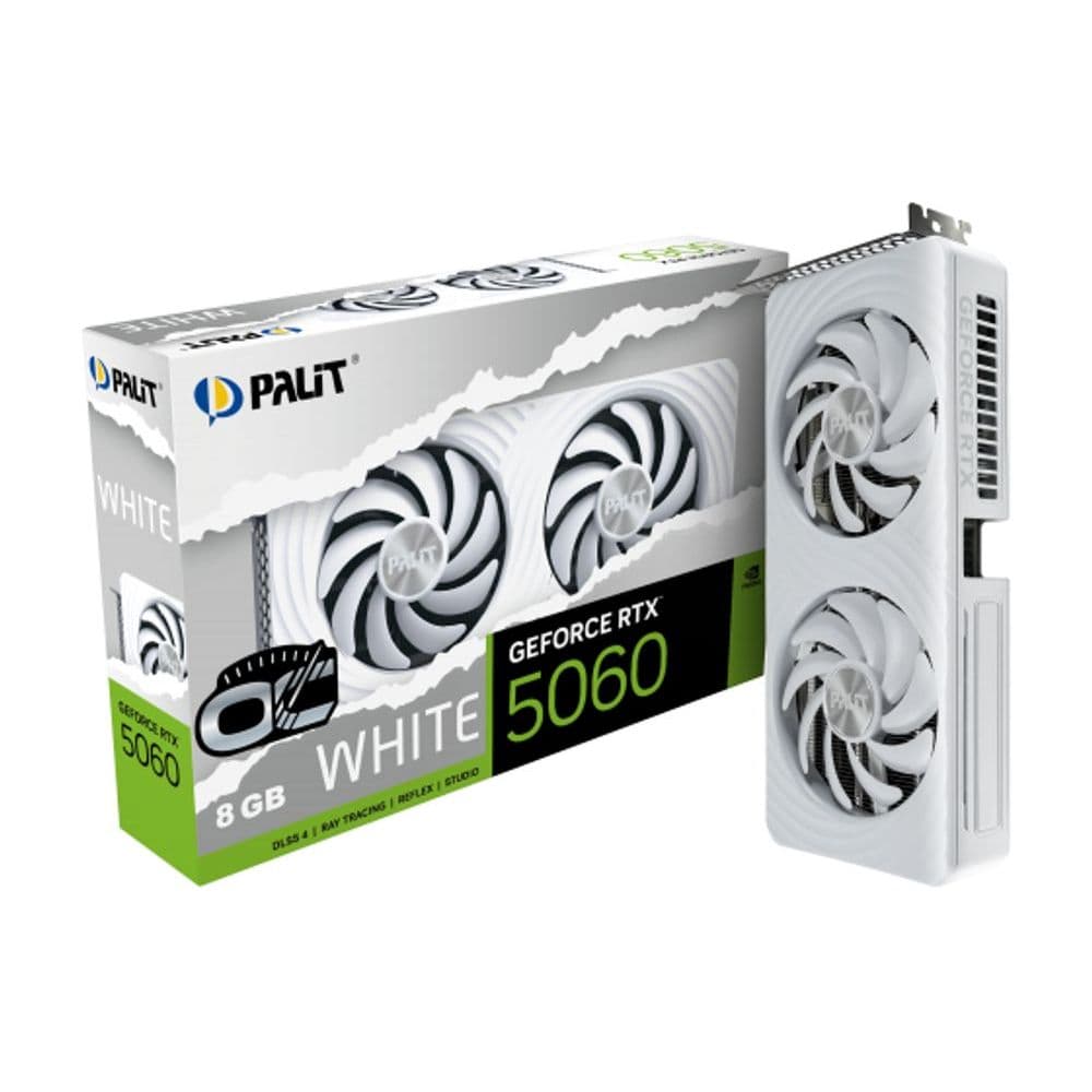 Placa de Video GeForce NVIDIA PALIT RTX5060 WHITE OC 8GB GDDR7 NE75060U19P1-GB2063M