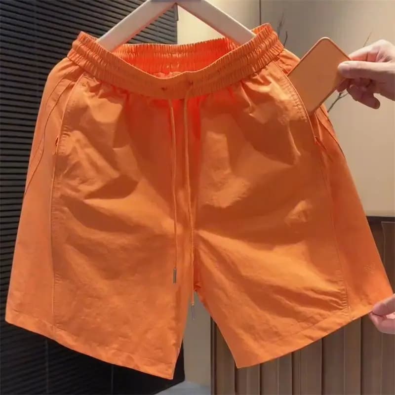 Verão fino simples bordado de secagem rápida Shorts esportivos masculino ao ar livre moda na moda All-Match respirável C