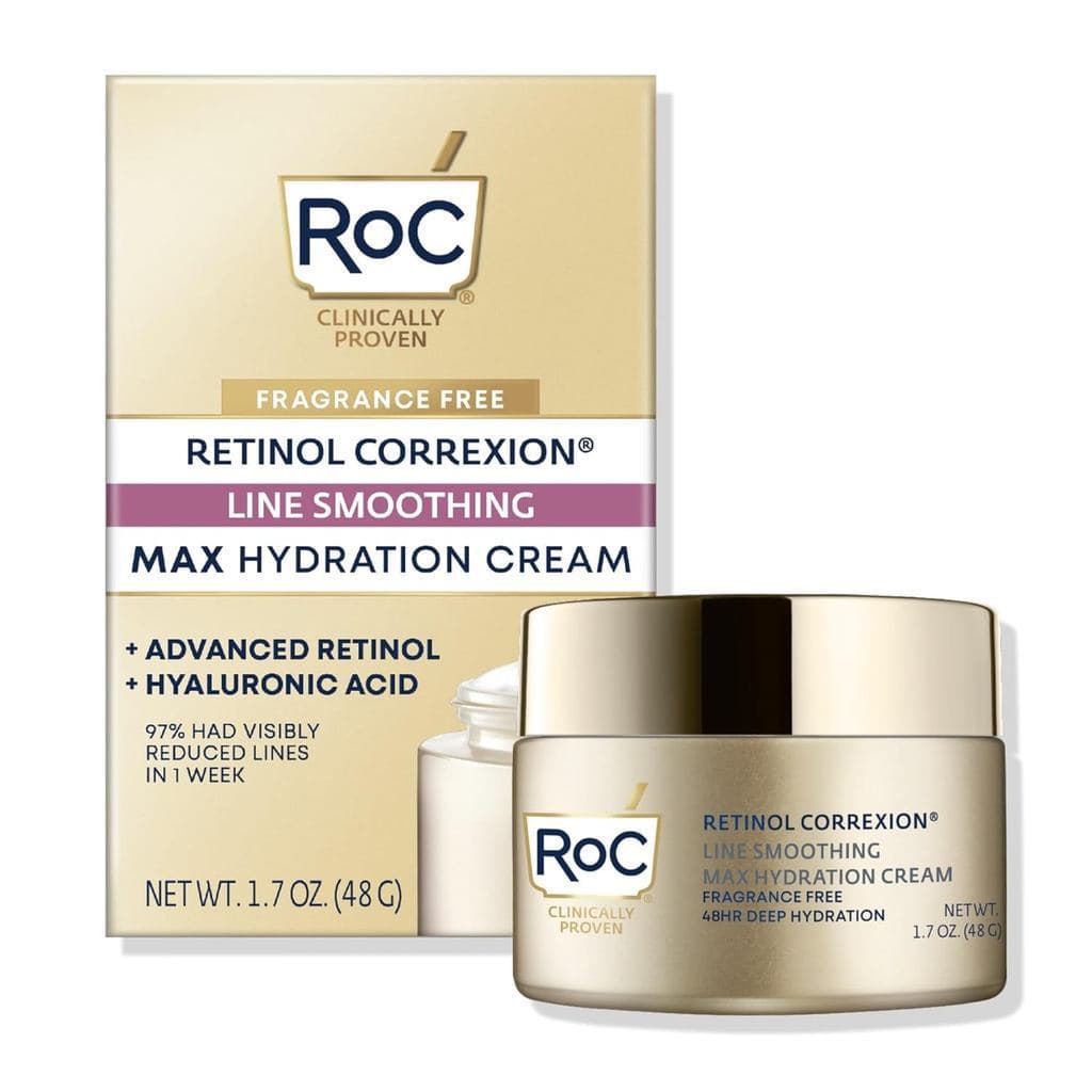 RoCRetinolCorrexionMaxHydrationHidratante Facial Diário Anti-Envelhecimento com Ácido Hialurônico, Sem Fragrância, Sem Ó