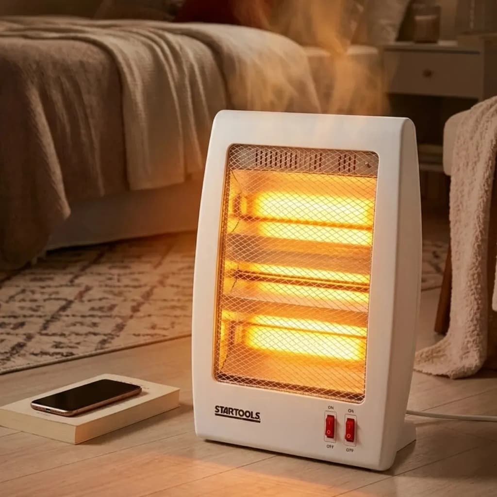 Aquecedor de ar ambiente Quartzo Doméstico Eficiente Portátil 2 temperaturas Branco