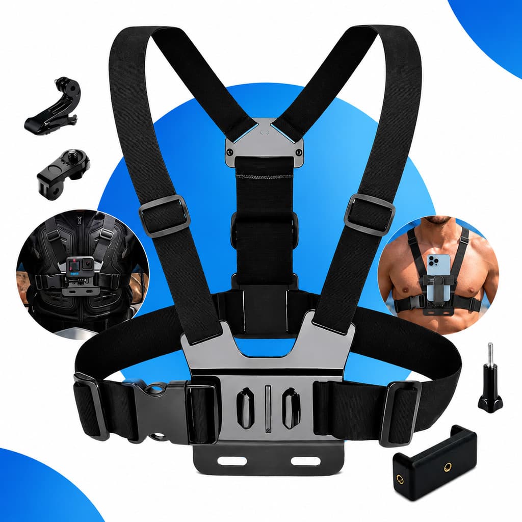 Suporte Peitoral Celular Gopro Moto Bicicleta Ajustável Suporte De Peito Para Gravação De Vídeos E Fotos De Aventura