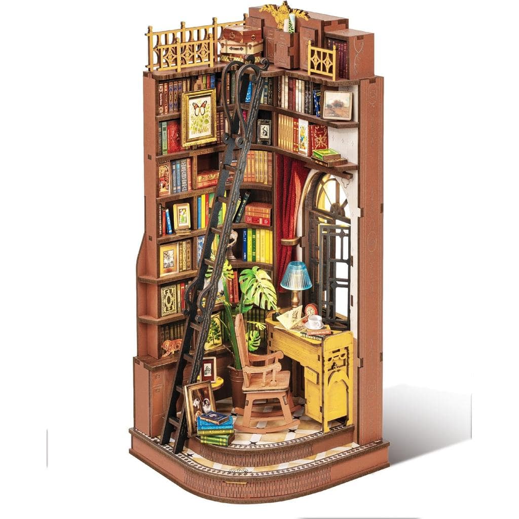 Kit de Montagem de Miniatura Rolife DIY Book Nook, Canto de Estudo Silencioso, Quebra-Cabeças 3D Criativos, Decoração de