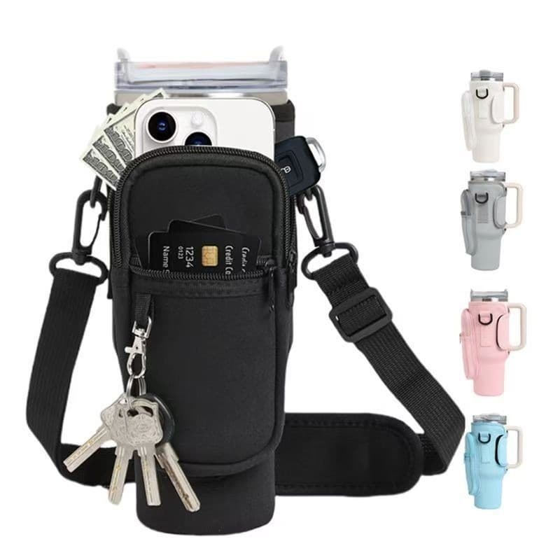 Bolsa Porta Garrafa De Água Com Alça De Ombro Ajustável