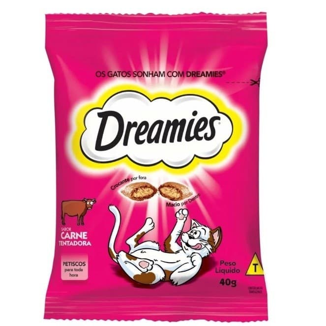 Petisco Dreamies  para gatos sabor CARNE 40gr