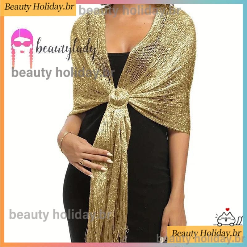 beautymakeup Camisas Xale De Seda Dourada E Prateada Para Mulheres , Lenço Plano , Bola De Dama De Honra , Manga Longa ,