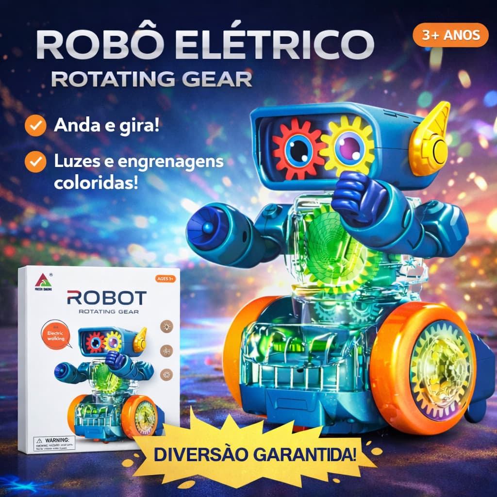 Robô Brinquedo Infantil com Luzes e Movimento