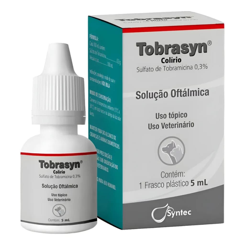 Tobrasyn Colírio Solução Oftálmica Para Cães E Gatos 5ml Syntec