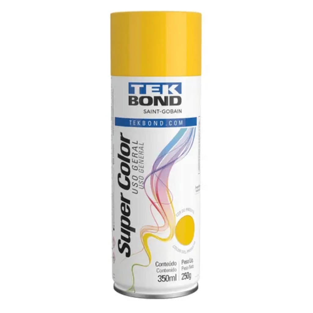 Tinta Spray Tekbond Super Color Uso Geral - Cor: Amarelo - 350ml / 250g
