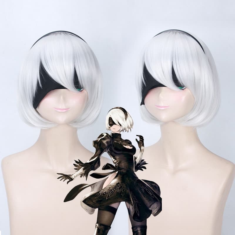 Neil Era Mecânica Peruca Anime cosplay Prata Face-fechamento Amarelo No. Peruca COS Tipo 2 B Cabelo Curto