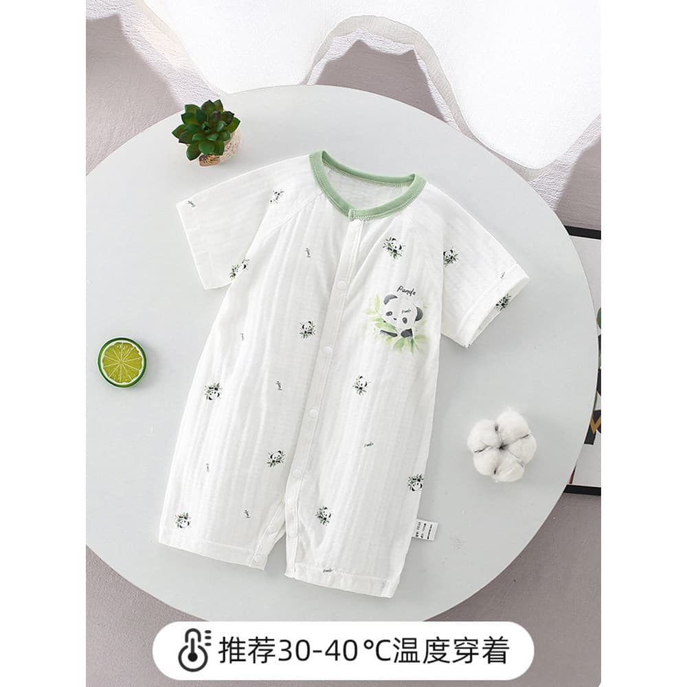 Roupas de bebê recém-nascido de manga curta algodão puro verão estilo fino outubro masculino feminino macacão de bebê ro