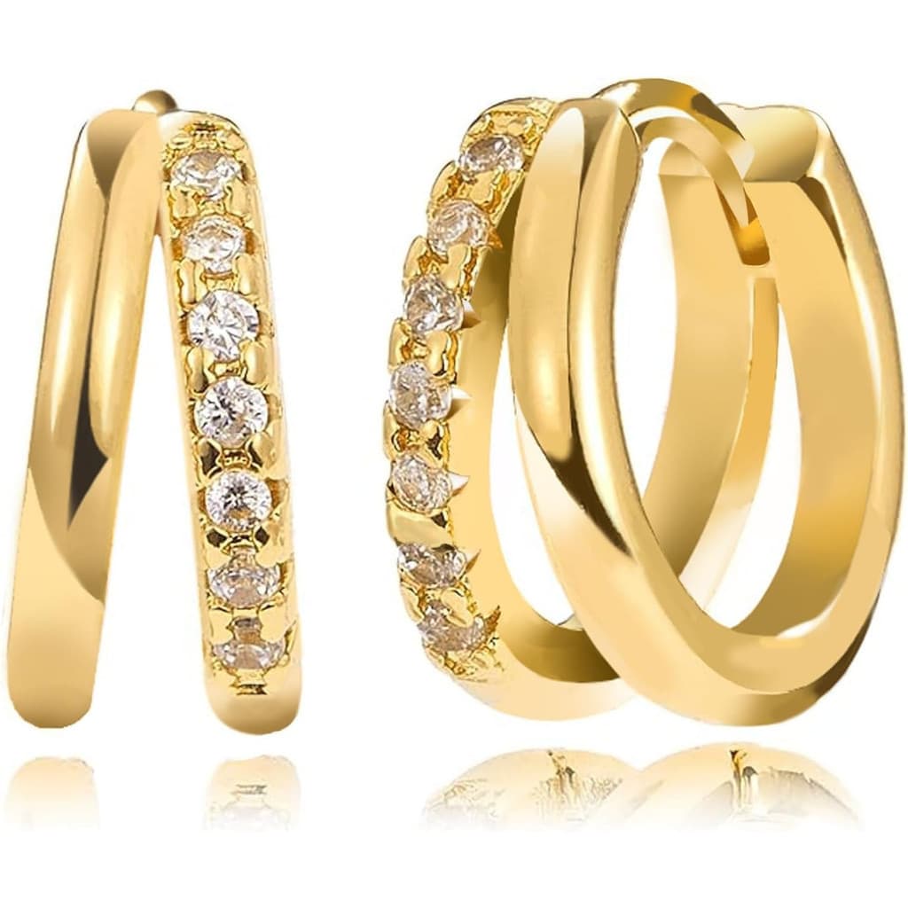 Brincos Femininos, Brincos de Ouro 14k para Mulheres, Brincos Hipoalergênicos, Joias de Moda para Presente de Mulheres,