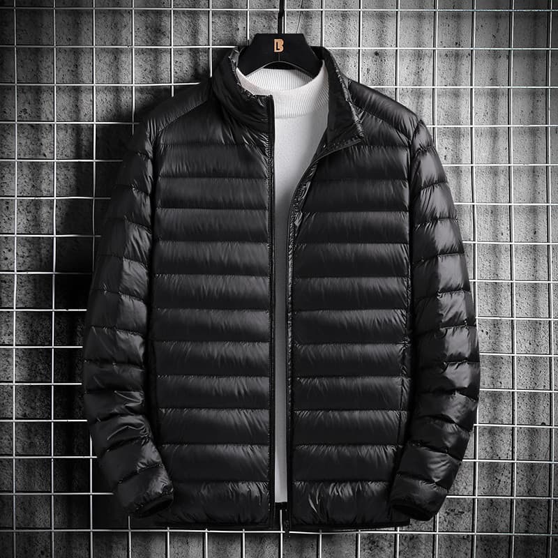 Jaqueta acolchoada de algodão de seda leve masculina 2024 outono inverno novo estilo genuíno tamanho grande ultraleve go