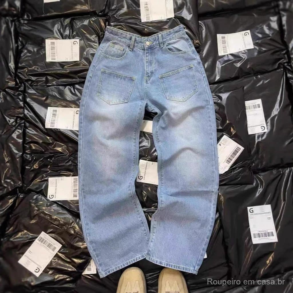 Moda rua Wear flor impressão Jeans das mulheres dos homens americano Retro lavado verão novo estilo Casual calças soltas