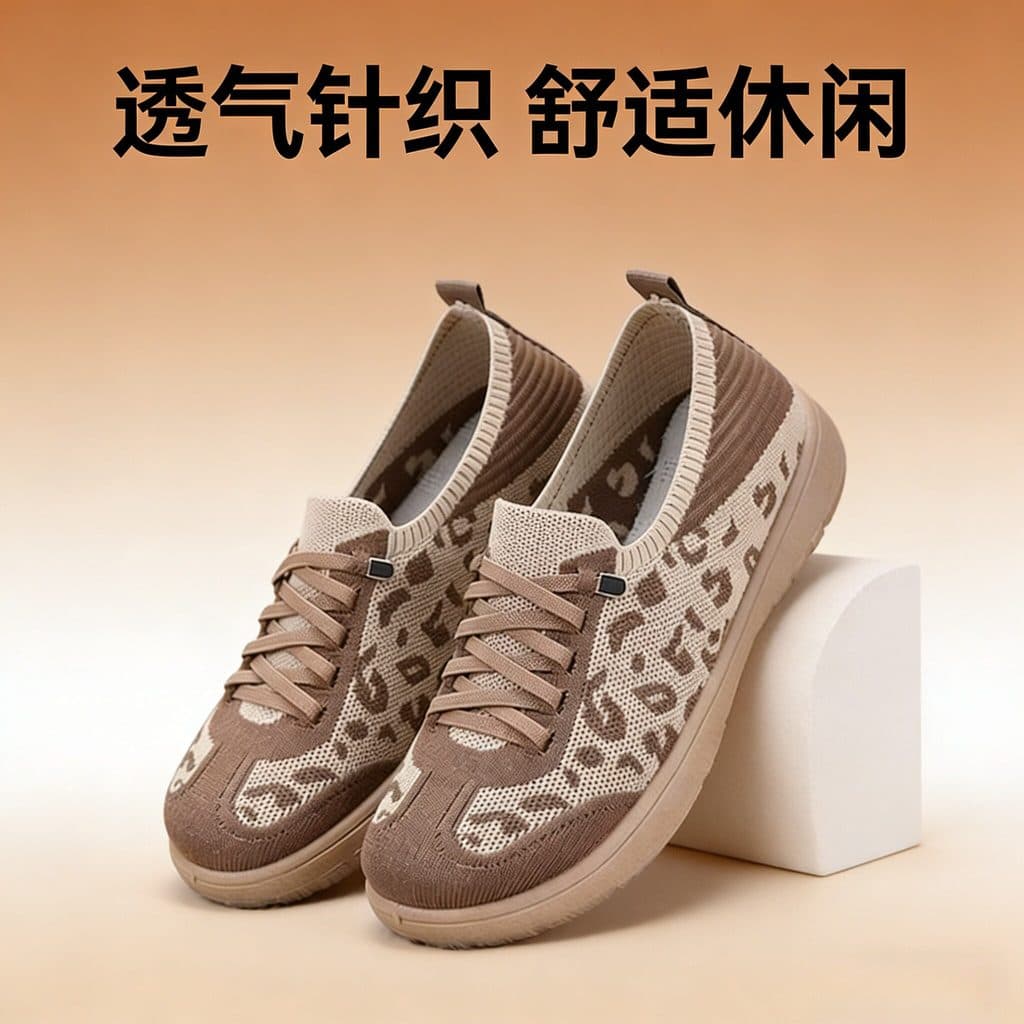 Velho pequim sapatos de pano feminino primavera novo estilo malha respirável superfície absorção de choque sapatos mãe i