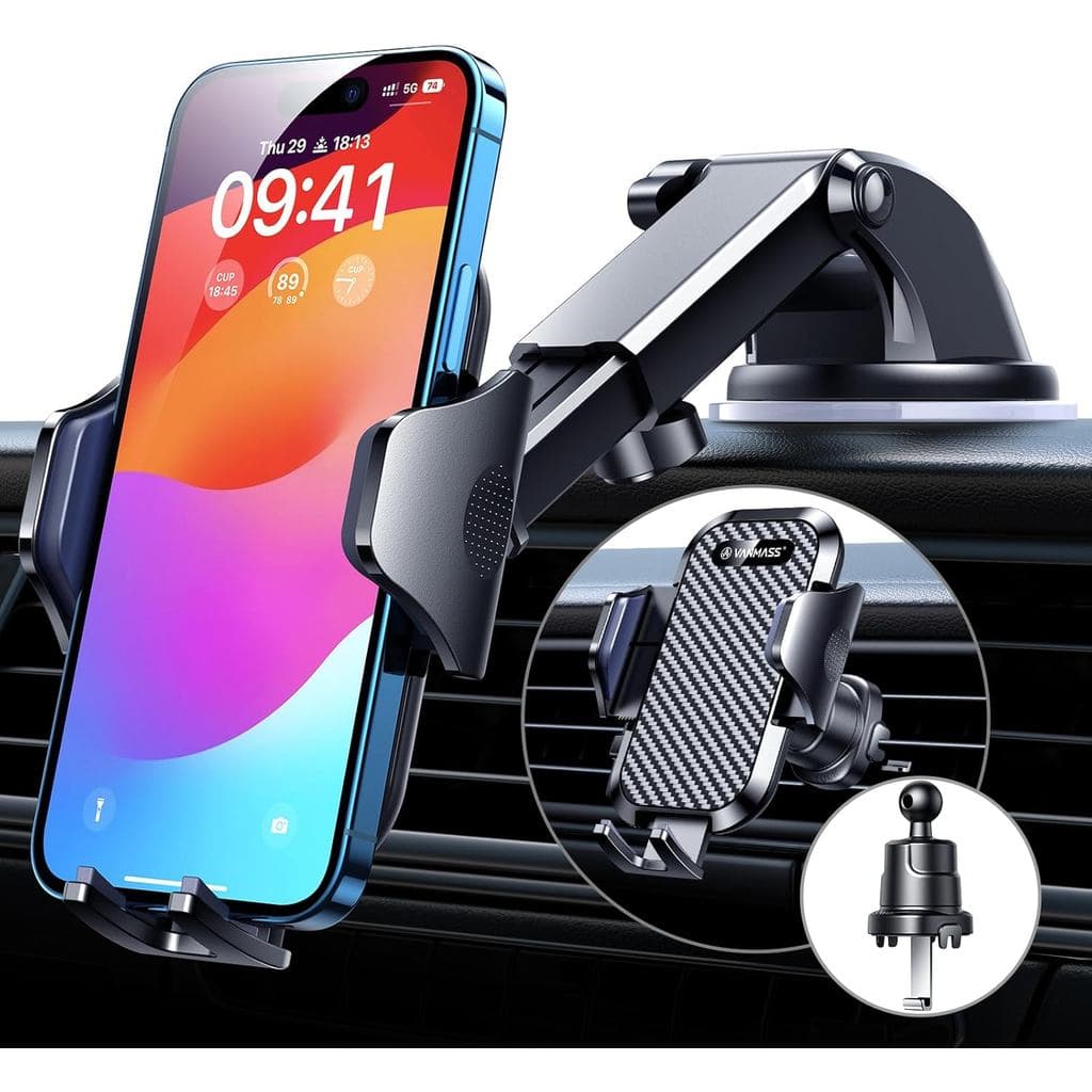 Suporte de Telefone para Painel de Carro VANMASS, Montagem Universal com Ventosa Poderosa, Compatível com Todos os Telef