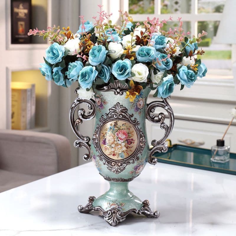 Instantâneo / Vaso Retro Europeu / Mesa Alta de Luxo Ligero / Arredamento de Flores para Sala de Estar