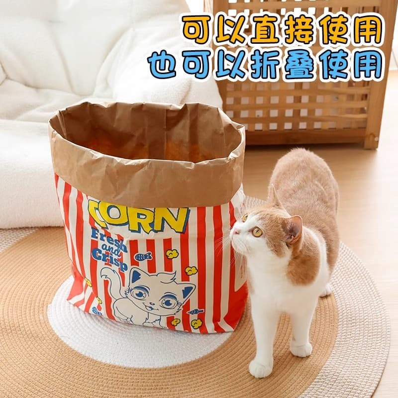 Novo estilo gato saco de papel Kraft descompressão educacional provocando gato esconder e procurar saco quatro estações