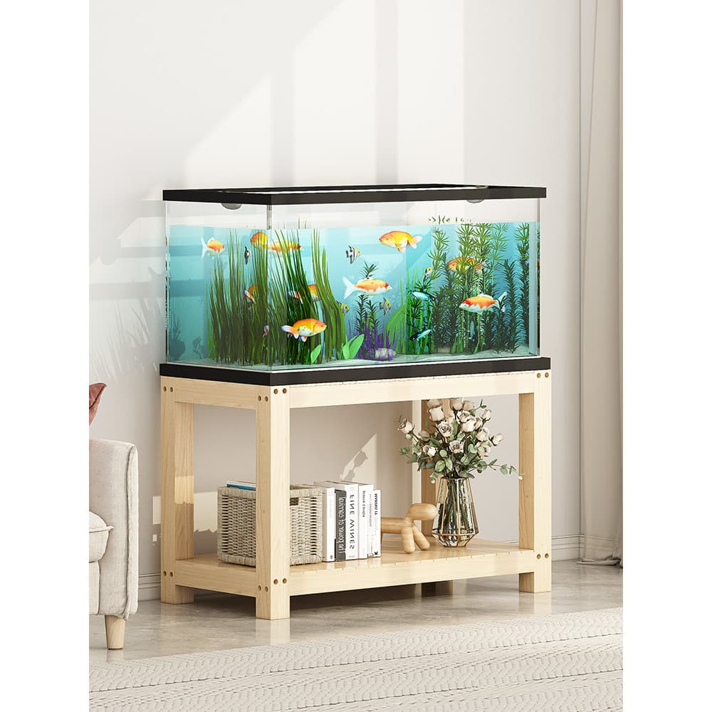 Prateleira para tanque de peixes, armário para tanque de peixes, madeira sólida, camada dupla, Super suporte de carga, B