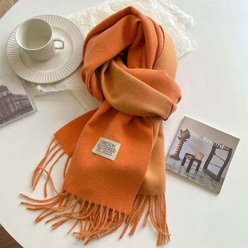 Moda Sólida Cashmere Cachecol Quente Novo Design Pashmina Inverno Dupla Face Cor Diferente Xale Envolve Bufanda Com Borl