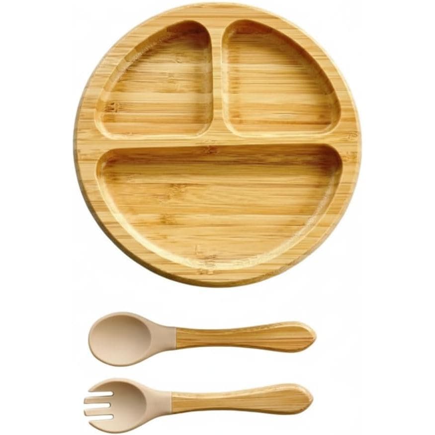 Pratos De Bambu Para Bebês Com Sucção , Infantis Alimentação Automática , Conjunto De Ecológicos De , Prato Dividido Men