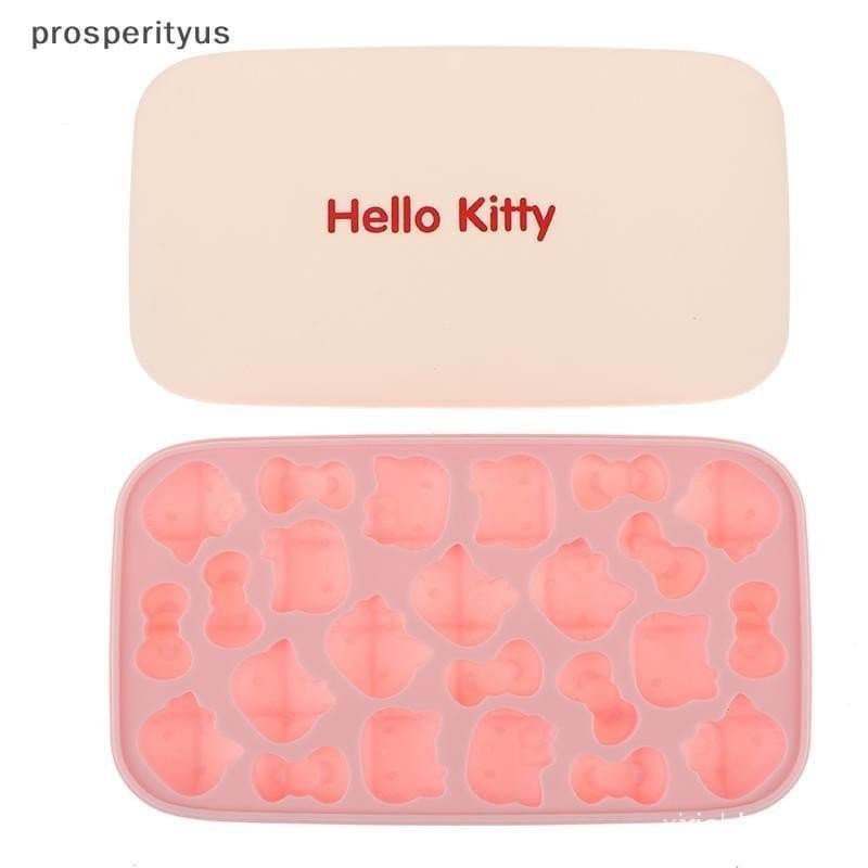 [prosperityus] Conjunto De Moldes De Silicone Fofos Da Hello Kitty Com Tampa Para Bola De Arroz DIY , Chocolate , Bebida