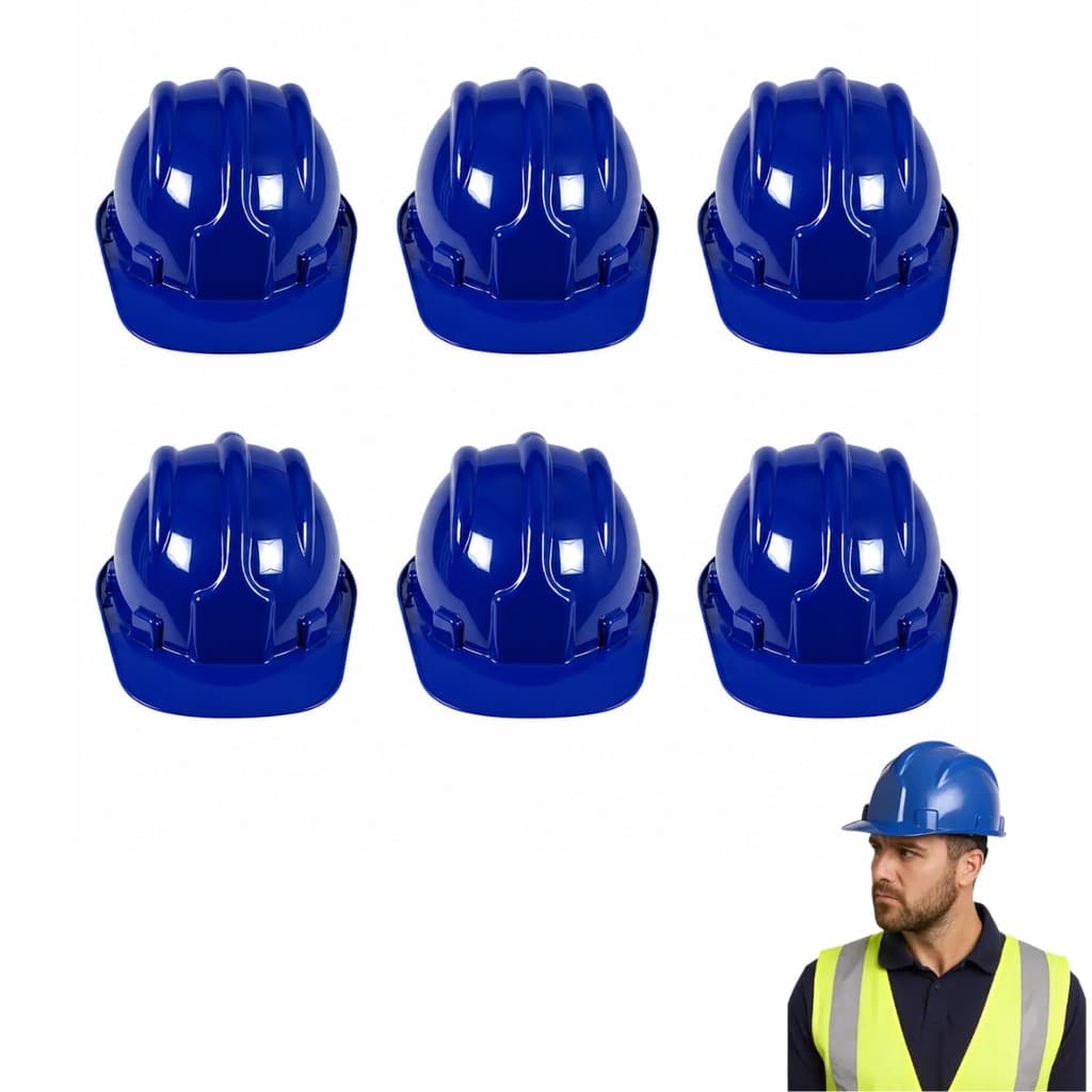 Kit 6 Capacete Segurança Obra Construção EPI Beryl Carneira