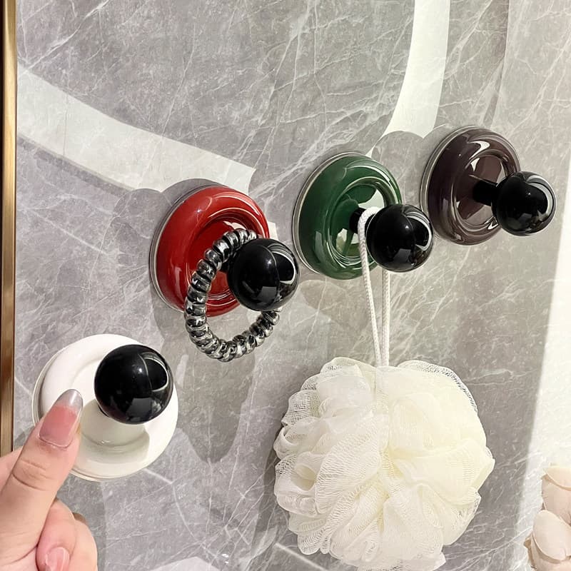 Gancho com ventosa de estilo vintage para pendurar atrás da porta, na entrada, gancho de parede resistente sem furos par